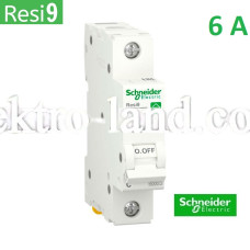 Автоматический выключатель 1Р 6А, C, 6кА, Schneider Electric RESI9 (R9F12106)